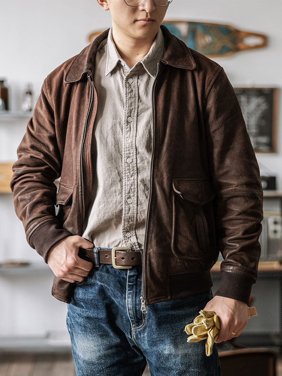 PLEATED TWILL WORKSHIRT