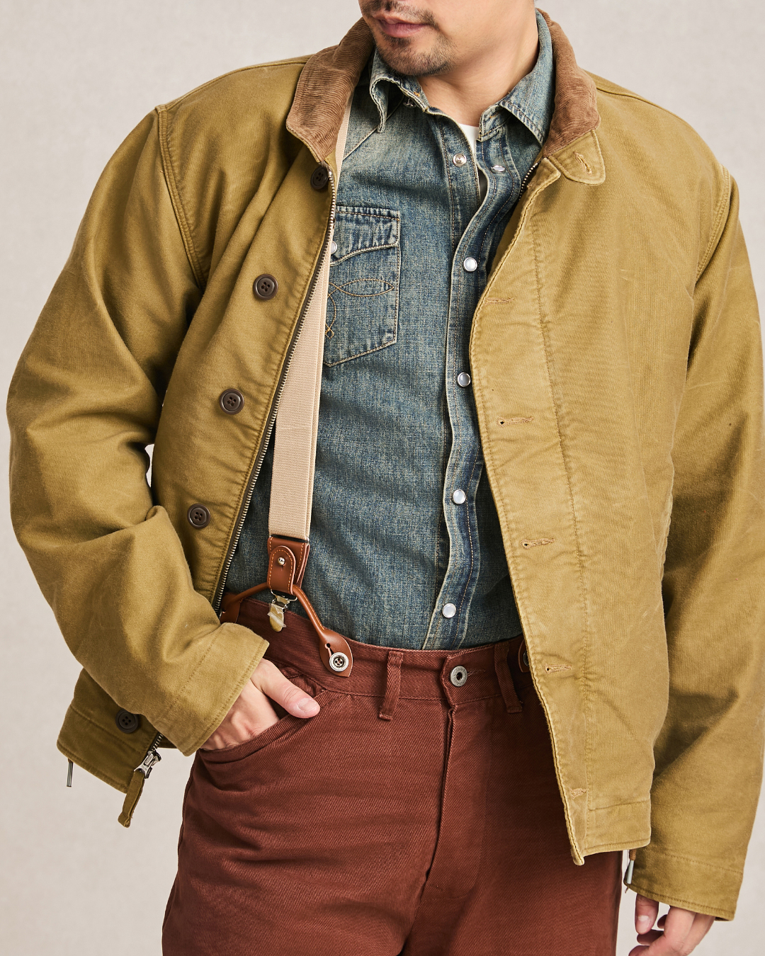 CORDUROY COLLAR COTTON N-1 DECK JACKET