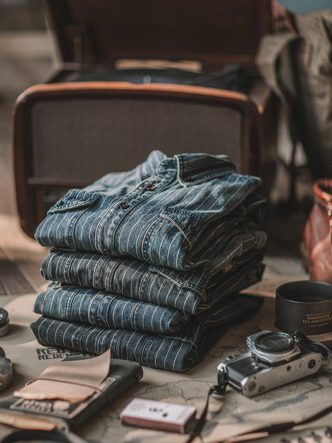 STRIPE DENIM SHIRT JACKET