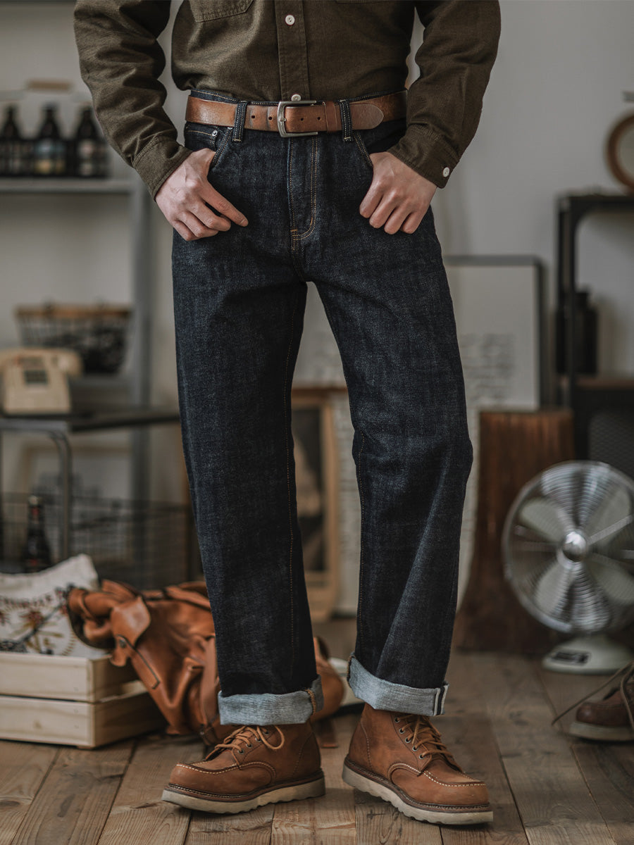 SELVEDGE DENIM STRAIGHT CUT JEANS